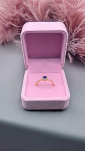 Anillo corazón rosegold azul